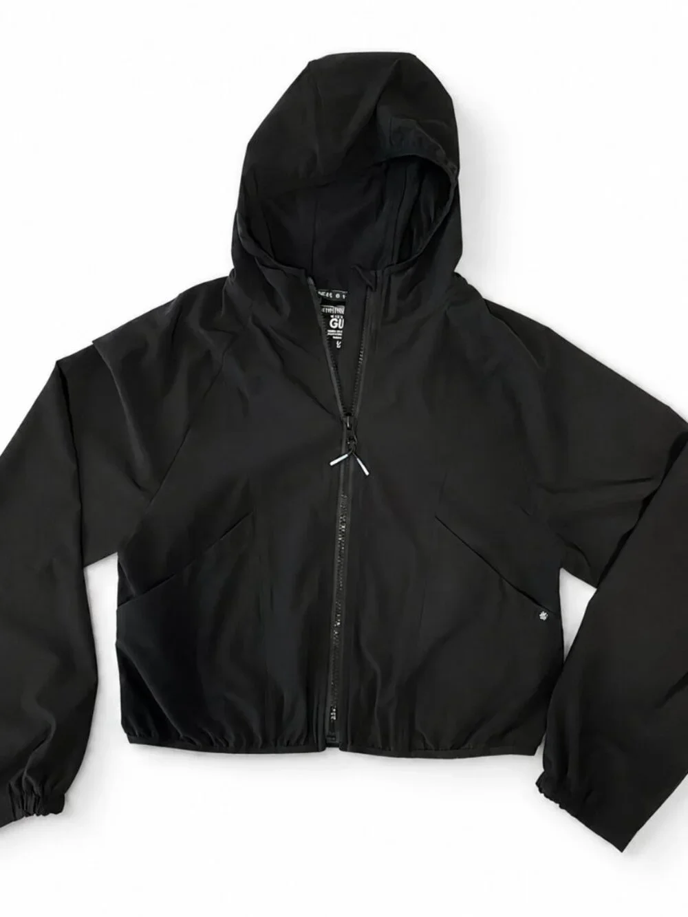 Athleta Girl Strength Dream Black Cropped Hooded Jacket L/12